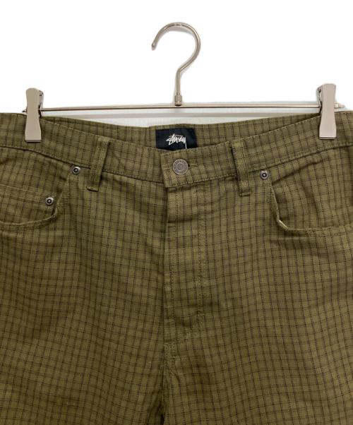 stussy（ステューシー）stussy (ステューシー) Check Big Ol Jeans グリーン サイズ:32の古着・服飾アイテム