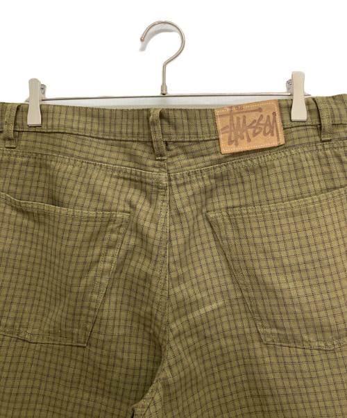 stussy（ステューシー）stussy (ステューシー) Check Big Ol Jeans グリーン サイズ:32の古着・服飾アイテム