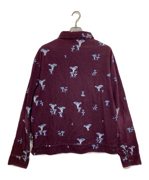stussy（ステューシー）stussy (ステューシー) キノコ柄コーデュロイシャツ レッド サイズ:XLの古着・服飾アイテム