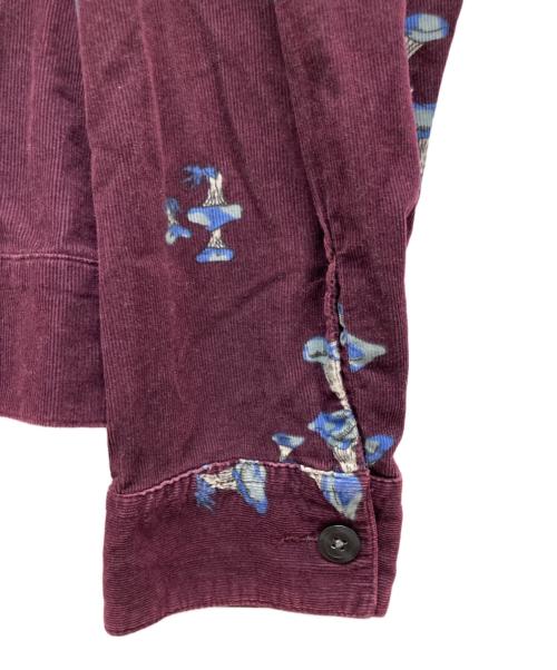 stussy（ステューシー）stussy (ステューシー) キノコ柄コーデュロイシャツ レッド サイズ:XLの古着・服飾アイテム