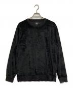 stussyステューシー）の古着「ベロアスウェット」｜ブラック