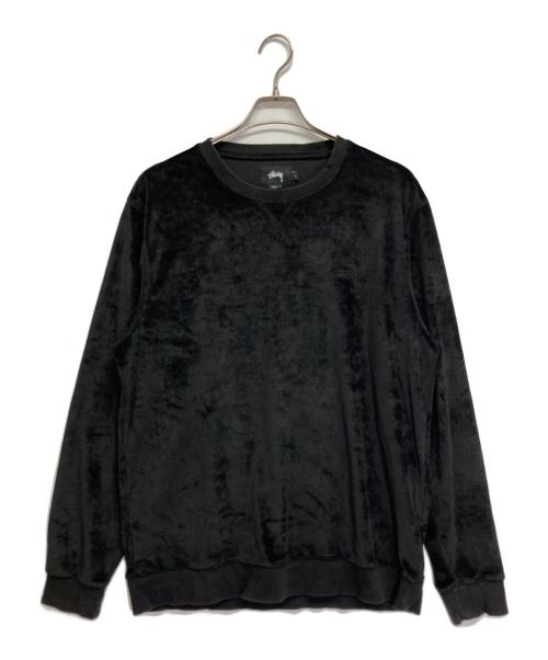 stussy（ステューシー）stussy (ステューシー) ベロアスウェット ブラック サイズ:Lの古着・服飾アイテム