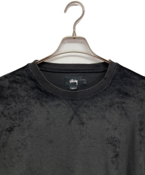 stussy（ステューシー）stussy (ステューシー) ベロアスウェット ブラック サイズ:Lの古着・服飾アイテム