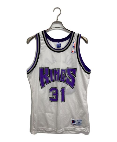 Champion（チャンピオン）Champion (チャンピオン) ゲームシャツ グレー×パープル サイズ:Mの古着・服飾アイテム