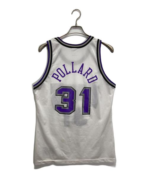 Champion（チャンピオン）Champion (チャンピオン) ゲームシャツ グレー×パープル サイズ:Mの古着・服飾アイテム