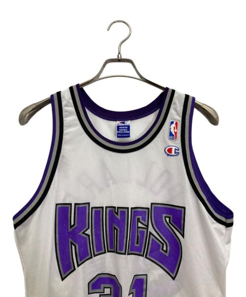 Champion（チャンピオン）Champion (チャンピオン) ゲームシャツ グレー×パープル サイズ:Mの古着・服飾アイテム