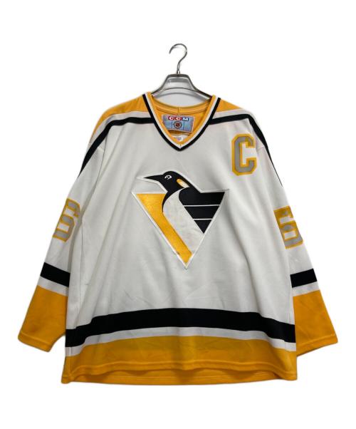CCM（シーシーエム）CCM (シーシーエム) ゲームシャツ ホワイト×イエロー サイズ:XLの古着・服飾アイテム