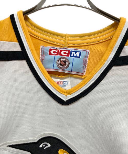 CCM（シーシーエム）CCM (シーシーエム) ゲームシャツ ホワイト×イエロー サイズ:XLの古着・服飾アイテム