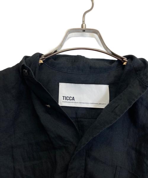 ticca（ティッカ）TICCA (ティッカ) リネン半袖シャツ ブラック サイズ:Fの古着・服飾アイテム