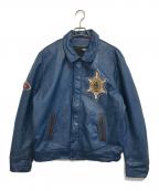 VINTAGEヴィンテージ）の古着「レザージャケット」｜ブルー