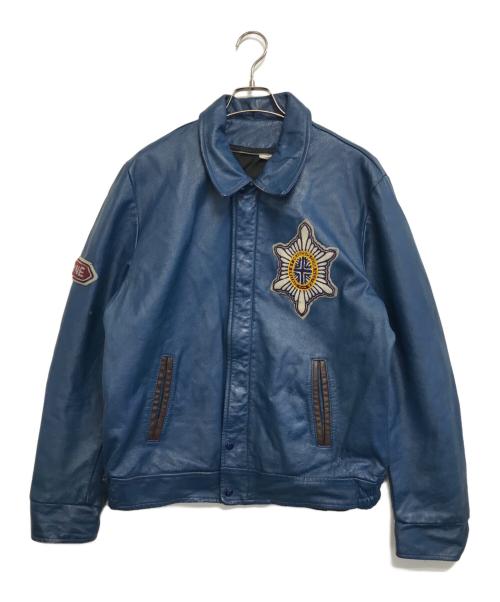 VINTAGE（ヴィンテージ）VINTAGE (ヴィンテージ) レザージャケット ブルー サイズ:42の古着・服飾アイテム