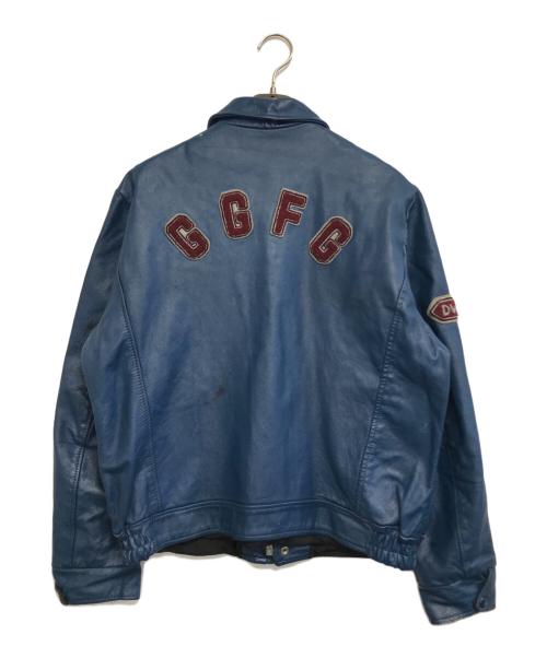 VINTAGE（ヴィンテージ）VINTAGE (ヴィンテージ) レザージャケット ブルー サイズ:42の古着・服飾アイテム