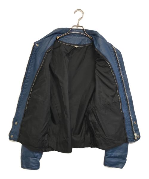 VINTAGE（ヴィンテージ）VINTAGE (ヴィンテージ) レザージャケット ブルー サイズ:42の古着・服飾アイテム