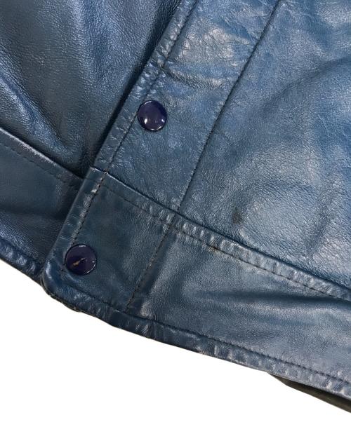 VINTAGE（ヴィンテージ）VINTAGE (ヴィンテージ) レザージャケット ブルー サイズ:42の古着・服飾アイテム
