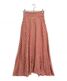 JENNE（ジェンヌ）の古着「エアリーフレンチフレアスカート」｜レッド