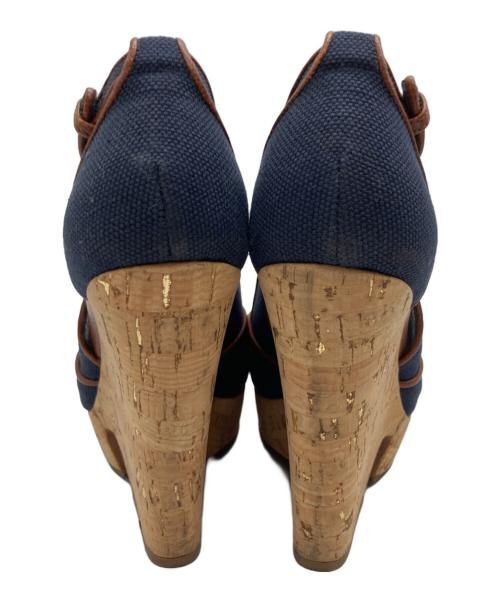 Yves Saint Laurent（イヴサンローラン）Yves Saint Laurent (イヴサンローラン) ハイヒールサンダル ネイビー サイズ:35の古着・服飾アイテム