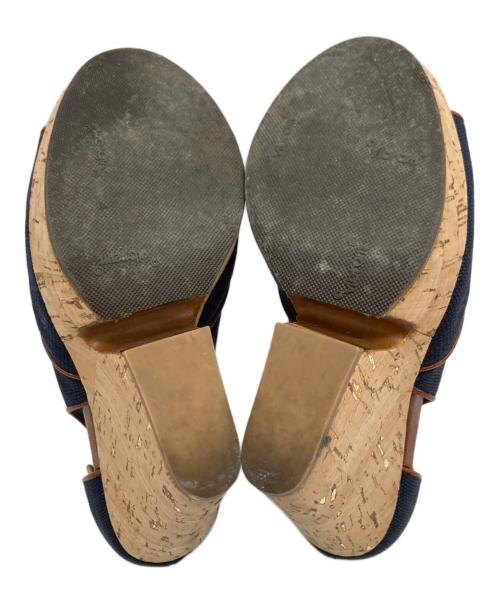 Yves Saint Laurent（イヴサンローラン）Yves Saint Laurent (イヴサンローラン) ハイヒールサンダル ネイビー サイズ:35の古着・服飾アイテム