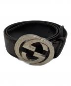 GUCCIグッチ）の古着「インターロッキングレザーベルト」