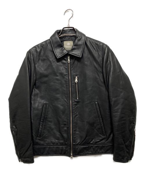 nano&co（ナノアンドコー）nano&co (ナノアンドコー) シープレザーシングルライダース ブラック サイズ:Mの古着・服飾アイテム