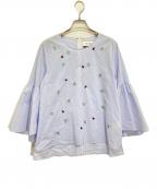 MUVEILミュベール）の古着「ビーズブラウス」｜ブルー