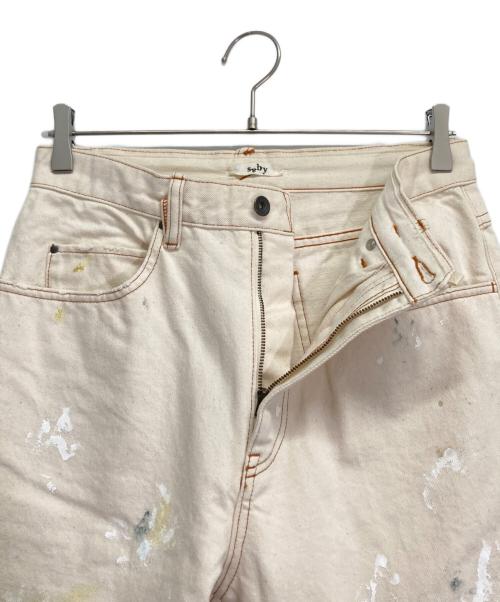 saby（サバイ）saby (サバイ) ペイントデニムパンツ ホワイト サイズ:Sの古着・服飾アイテム