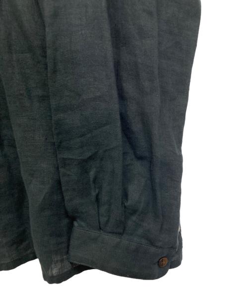 HUIS（ハウス）huis (ハウス) シャトルリネンライトタックブラウス ブラック サイズ:Fの古着・服飾アイテム