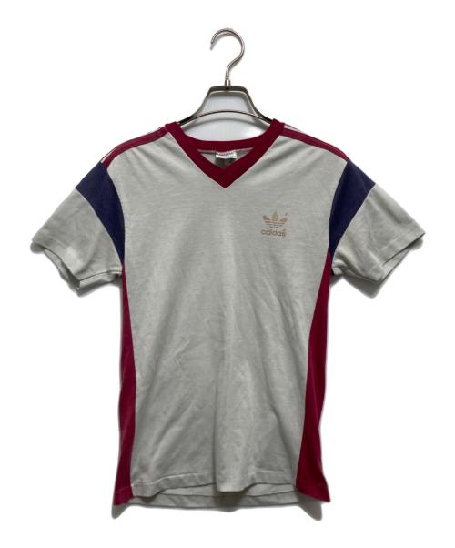 adidas（アディダス）adidas (アディダス) トレフォイルプリントTEE グレー サイズ:Lの古着・服飾アイテム