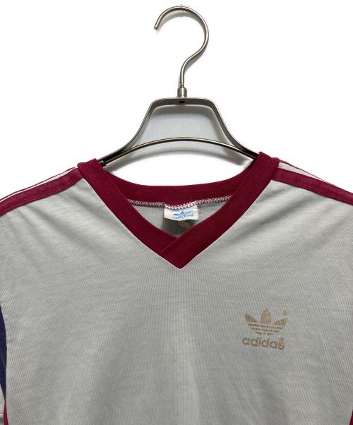 adidas（アディダス）adidas (アディダス) トレフォイルプリントTEE グレー サイズ:Lの古着・服飾アイテム