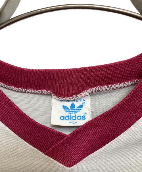 adidas（アディダス）adidas (アディダス) トレフォイルプリントTEE グレー サイズ:Lの古着・服飾アイテム