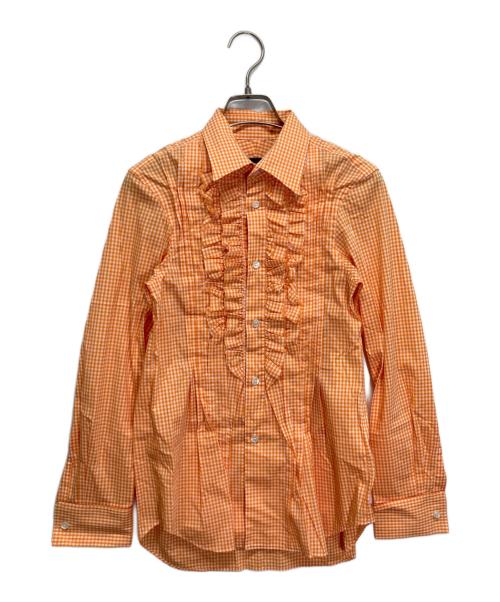 tricot COMME des GARCONS（トリココムデギャルソン）tricot COMME des GARCONS (トリココムデギャルソン) フリルブラウス オレンジ サイズ:Sの古着・服飾アイテム