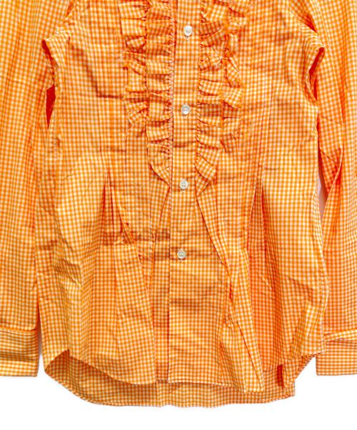 tricot COMME des GARCONS（トリココムデギャルソン）tricot COMME des GARCONS (トリココムデギャルソン) フリルブラウス オレンジ サイズ:Sの古着・服飾アイテム