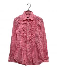 COMME des GARCONS tricot（コムデギャルソントリコ）の古着「フリルブラウス」｜ピンク