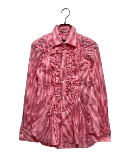 COMME des GARCONS tricot（コムデギャルソントリコ）COMME des GARCONS tricot (コムデギャルソントリコ) フリルブラウス ピンク サイズ:Sの古着・服飾アイテム