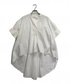 PLAIN PEOPLEプレインピープル）の古着「クールマックスストレッチパフスリーブブラウス」｜ホワイト