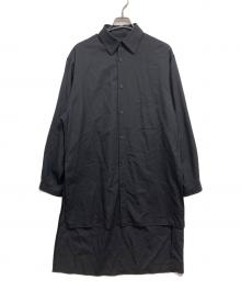 Y's（ワイズ）の古着「ウールオープンカラーロングシャツ」｜ブラック