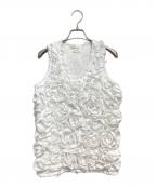 COMME des GARCONSコムデギャルソン）の古着「花装飾ノースリーブカットソー」｜ホワイト