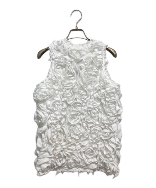 COMME des GARCONS（コムデギャルソン）COMME des GARCONS (コムデギャルソン) 花装飾ノースリーブカットソー ホワイト サイズ:Sの古着・服飾アイテム