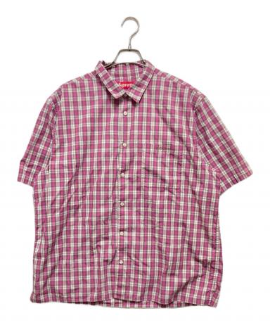 Supreme 半袖チェックシャツ 紫 中古・古着通販】Supreme (シュプリーム) ミニチェック柄半袖シャツ