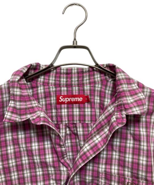 SUPREME（シュプリーム）Supreme (シュプリーム) ミニチェック柄半袖シャツ ピンク×ホワイト サイズ:XLの古着・服飾アイテム