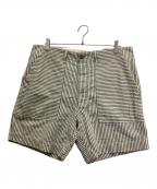 RRLダブルアールエル）の古着「マリンボーダーハーフパンツ」｜ベージュ×ブルー