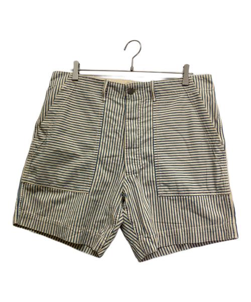 RRL（ダブルアールエル）RRL (ダブルアールエル) マリンボーダーハーフパンツ ベージュ×ブルー サイズ:W34の古着・服飾アイテム