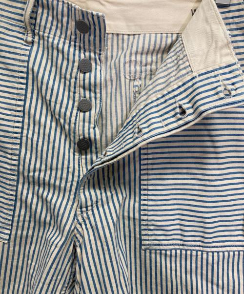 RRL（ダブルアールエル）RRL (ダブルアールエル) マリンボーダーハーフパンツ ベージュ×ブルー サイズ:W34の古着・服飾アイテム