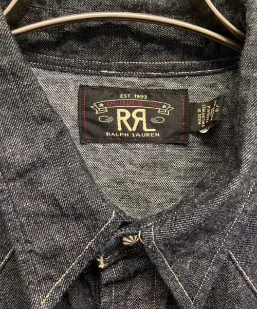 RRL（ダブルアールエル）RRL (ダブルアールエル) コンチョボタンデニムウエスタンシャツ インディゴ サイズ:Lの古着・服飾アイテム