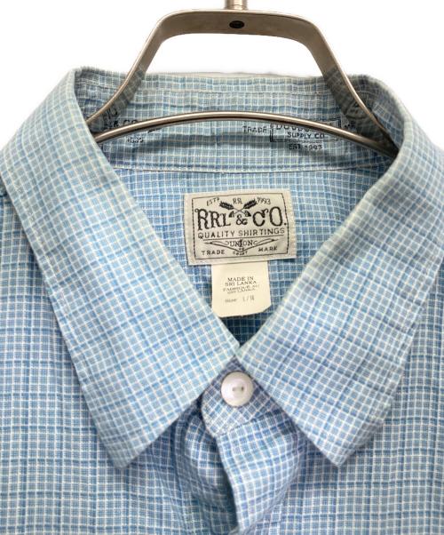 RRL（ダブルアールエル）RRL (ダブルアールエル) チェックシャツ ブルー サイズ:Lの古着・服飾アイテム