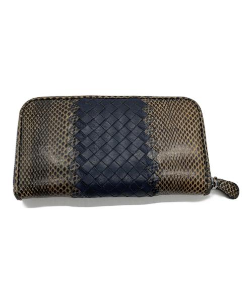BOTTEGA VENETA（ボッテガベネタ）BOTTEGA VENETA (ボッテガベネタ) 長財布 ネイビーの古着・服飾アイテム