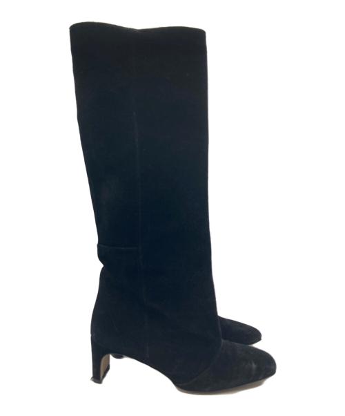 CORSO ROMA 9（コルソローマノーヴェ）CORSO ROMA 9 (コルソローマノーヴェ) スウェードロングブーツ ブラック サイズ:39の古着・服飾アイテム