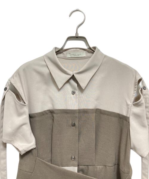 PUBLIC TOKYO（パブリックトウキョウ）PUBLIC TOKYO (パブリックトウキョウ) トランスフォームシャツワンピース ベージュ サイズ:FREEの古着・服飾アイテム