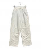 YANUKヤヌーク）の古着「ルーズストレートデニムパンツ」｜ホワイト