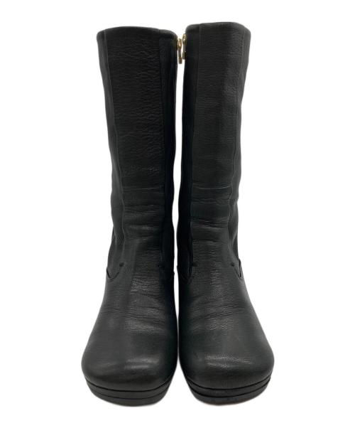 MANA（マナ）MANA (マナ) フレアヒール・ミドルブーツ ブラック サイズ:40の古着・服飾アイテム