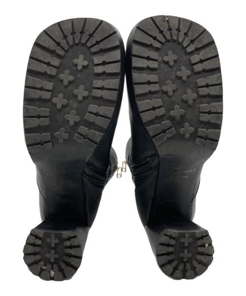 MANA（マナ）MANA (マナ) フレアヒール・ミドルブーツ ブラック サイズ:40の古着・服飾アイテム